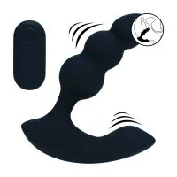 levelz dual motor beaded pro black - silikonowy stymulator z pilotem