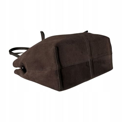 Czekoladowa torebka zamszowa shopper brąz SKÓRA ZAMSZ NATURALNY Vera Pelle na Arena.pl