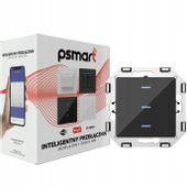 Przełącznik Włącznik 3 obwody WiFi TUYA Przycisk PSMART Czarny Szkło