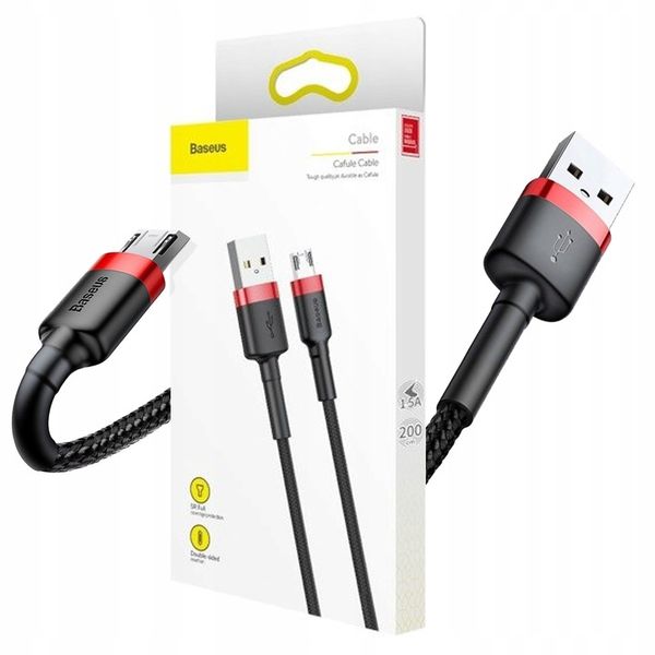 Baseus Nylonowy kabel przewód Micro USB 1.5A 2M microUSB CAMKLF-C91 zdjęcie 1
