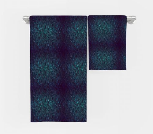 RĘCZNIK Abstrakcyjne liście z twoim dowolnym tekstem 140x75 003G na Arena.pl