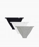 3xPACK Figi damskie Atlantic tanga 3CLP-006-CZA/BIA/SZMJ, roz. L