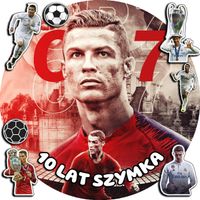 OPŁATEK NA TORT 30CM - PIŁKA NOŻNA RONALDO + IMIĘ + GRATIS! 24CM 26CM