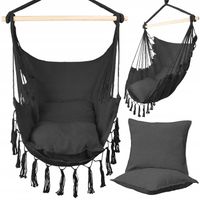 FOTEL WISZĄCY OGRODOWY KRZESŁO BRAZYLIJSKIE HAMAK HUŚTAWKA KOKON 2 PODUSZKI