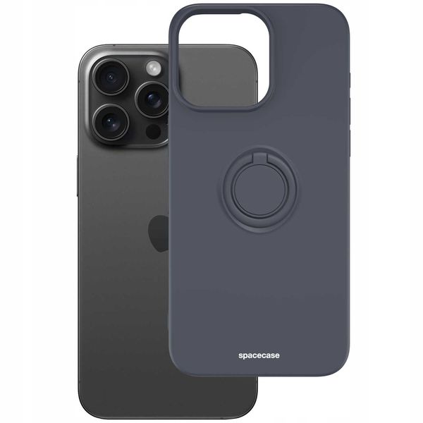 Spacecase Silicone Ring Iphone 15 Pro Max Black zdjęcie 2
