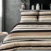 Pościel satynowa ESPRIT 200x220 beżowa brązowa pasy