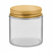 Słoik przeźroczysty do świec 120 ml ze złotą metalową nakrętką