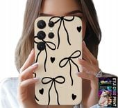 ETUI DO SAMSUNG GALAXY S23 Ultra - BEŻOWE KOKARDKI WSTĄŻKA MODNE WZORY