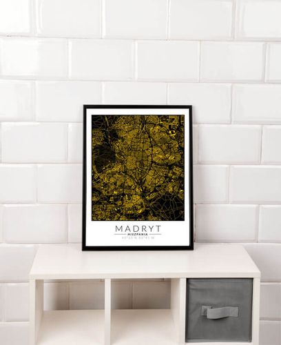 Madryt złota mapa - plakat 40x60 cm na Arena.pl
