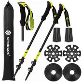 Kije trekkingowe z regulacją długości, składane kijki do chodzenia, nordic walking z trzema nakładkami