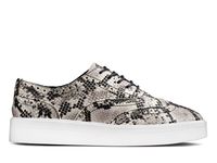 Clarks Półbuty damskie - Hero Brogue - rozmiar 37,5 - srebrna skóra wężowa