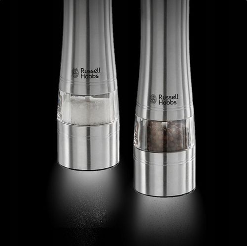 MŁYNEK DO SOLI I PIEPRZU RUSSELL HOBBS W ZESTAWIE 2 SZTUKI Z REGULACJĄ MOC na Arena.pl