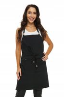 Fartuch Gastronomiczny ochronny Cukiernia WYS.JAKOŚĆ CZARNY PREMIUM PL