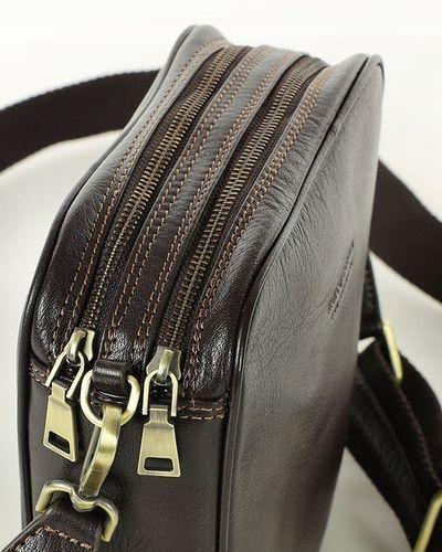 Torebka listonoszka NA SZEROKIM PASKU skórzana dwie komory Marco Mazzini na Arena.pl