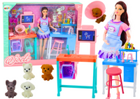 Zestaw Lalka Weterynarz Gabinet Pielęgnacyjny Meble Akcesoria Zwierzaki