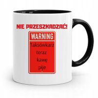 Kubek Czarny Dla Taksówkarza Nie Przeszkadzać Z Nadrukiem Ze Zdjęciem