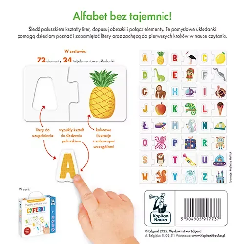 Puzzle sensoryczne 72 elementy. Literki zdjęcie 5