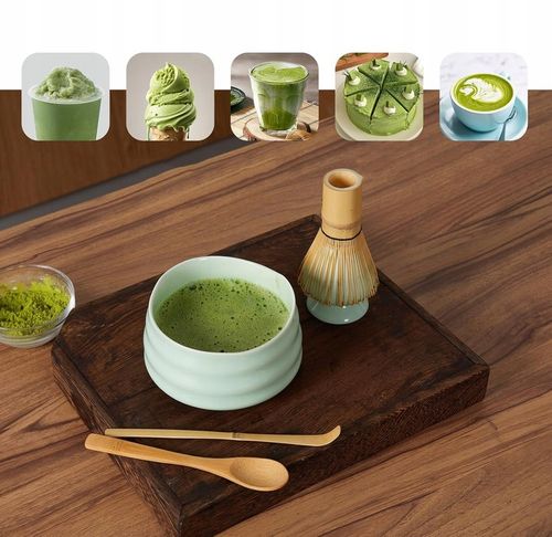 ZESTAW DO MATCHY Z MIOTEŁKA DO MATCHY I ŁYŻKĄ, JAPOŃSKA HERBATA MATCHA na Arena.pl