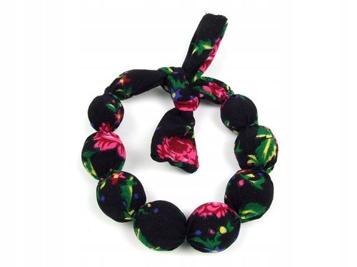 KORALE materiałowe góralskie czarne KOMPLET na Arena.pl