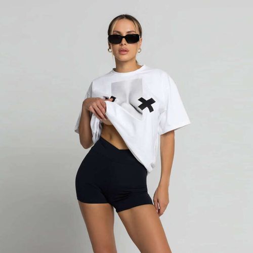 Chiara Wear - T-shirt bawełniany oversize XX BOOBIES - biały M na Arena.pl