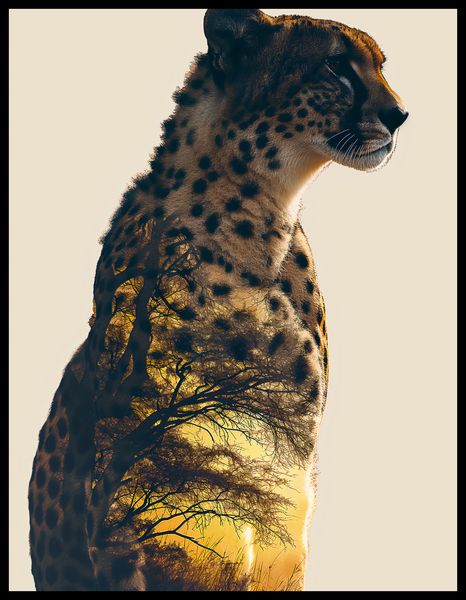 Plakat 50x65cm Gepard Duch Sawanny zdjęcie 2