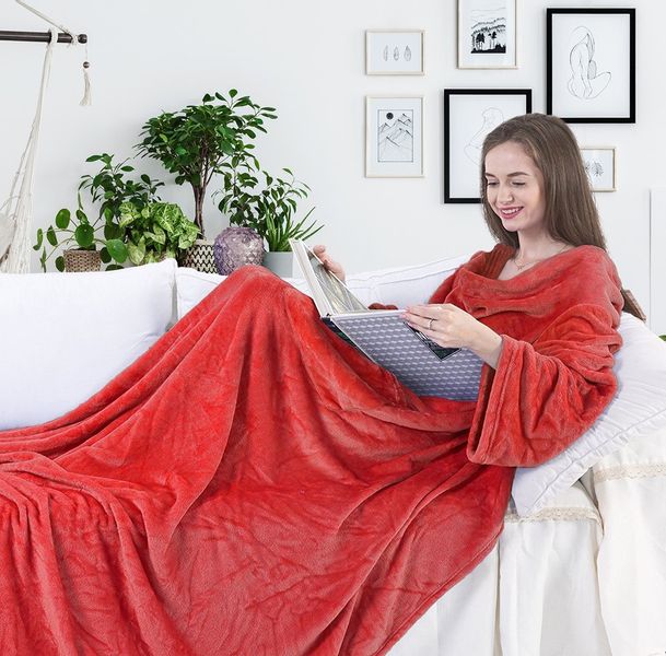 Koc DecoKing LAZY RED 150x180 zdjęcie 1