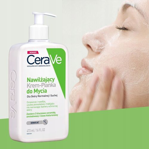 CeraVe Krem-Pianka Nawilżający do Mycia Skóry Normalnej i Suchej 473 ml na Arena.pl