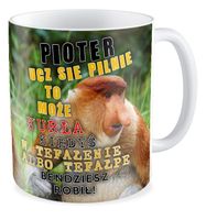 Kubek z nosaczem Pioter ucz się pilnie