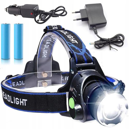 LATARKA CZOŁOWA LED ZOOM CREE XML T6 CZOŁÓWKA MOC akumulator + ładowar na Arena.pl