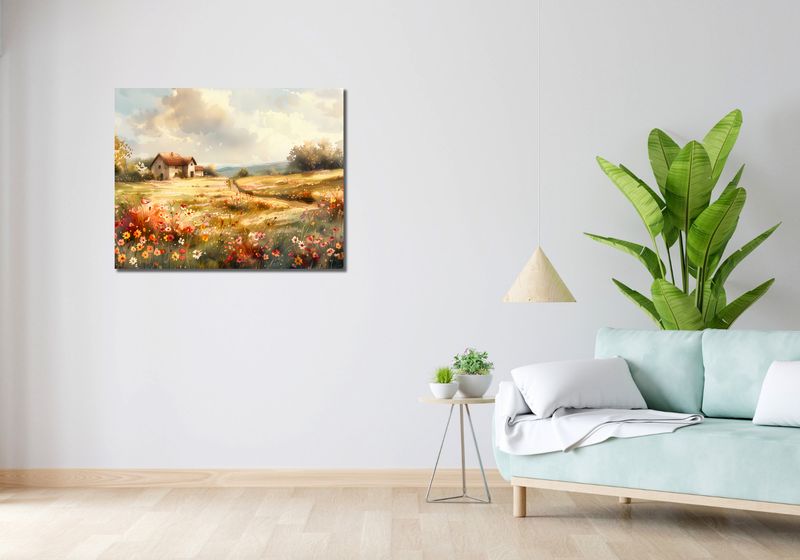 Obraz 90x70cm Sielski Domek zdjęcie 2