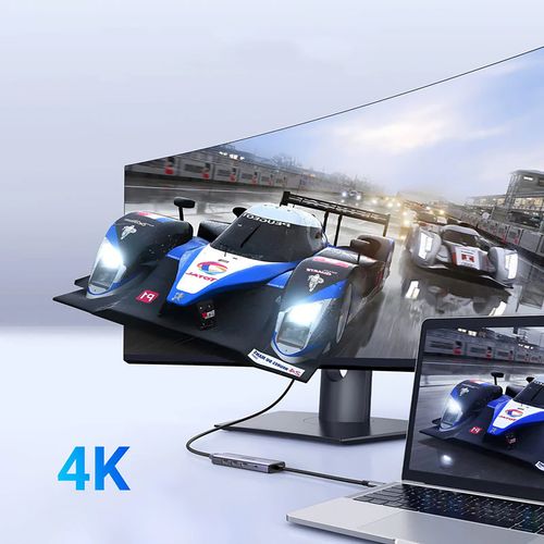 5w1 HUB adapter USB-C - USB-C PD / HDMI / 3x USB-A 3.0 - szary na Arena.pl