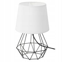 LAMPA LAMPKA STOŁOWA NOCNA BIURKOWA E27 BIAŁA DO SYPIALNI NOWOCZESNA ABAŻUR