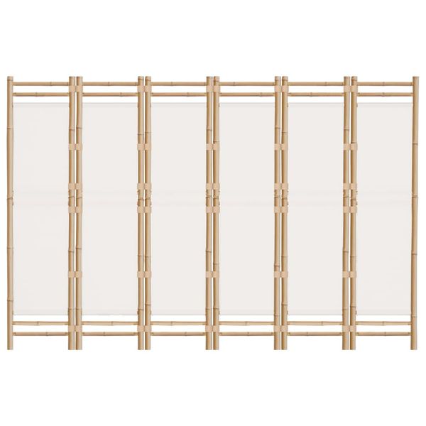 Składany parawan 6-panelowy, 240 cm, bambus i płótno zdjęcie 4