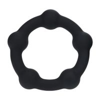 Beaded Silicone Cockring - L - 45Mm - Black