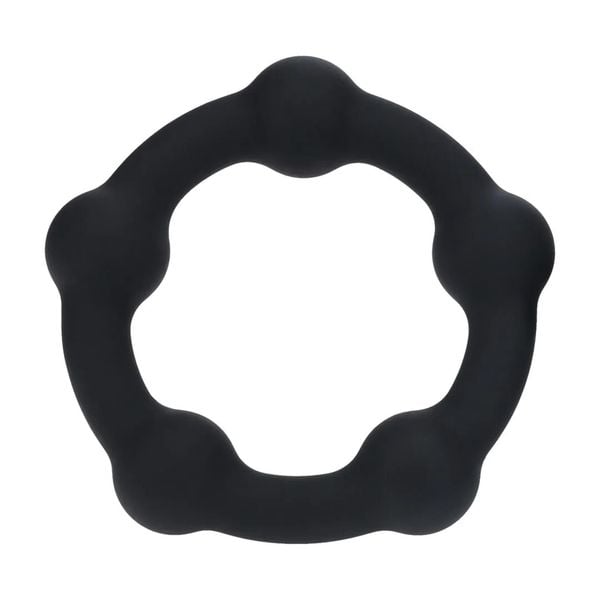 Beaded Silicone Cockring - L - 45Mm - Black zdjęcie 1