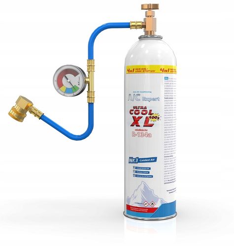 Zestaw XL 4w1 gaz, olej,uszczelniacz z UV do napełniania klimatyzacji R134a na Arena.pl