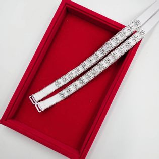 Ozdobne ramiączka do biustonosza biżuteryjne hand made białe MARGARET BS002365 Biały