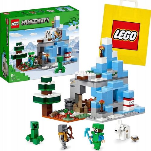 LEGO MINECRAFT 21243 KLOCKI LODOWA JASKINIA DOMEK OŚNIEŻONE SZCZYTY na Arena.pl