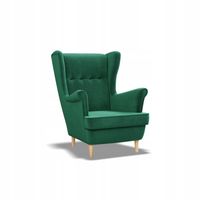 Fotel USZAK ZIELONY w Stylu Skandynawskim Elegancki Wygodny