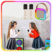 Bezprzewodowy Zestaw Do Karaoke Dla Dzieci Bluetooth Głośnik + 2 mikrofony