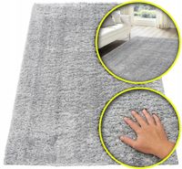 DYWAN SHAGGY WŁOCHATY DO SALONU SYPIALNI MIĘKKI PLUSZOWY SZARY 60X100