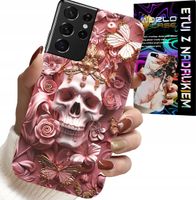 ETUI DO SAMSUNG GALAXY S21 Ultra - KOBIECE, MODNE WZORY, CZASZKA W RÓŻE