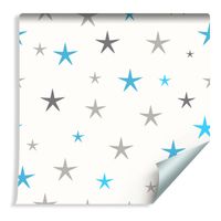 Tapeta Dla Dzieci - Niebieskie i Szare Gwiazdki