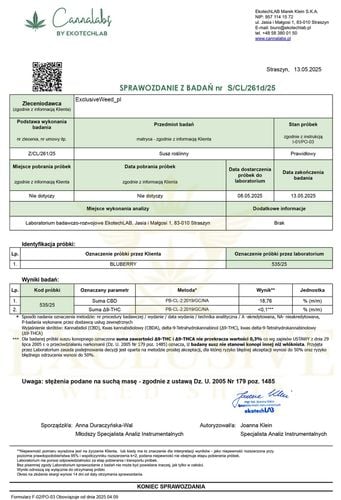 Susz konopny Blueberry CBD 10g na Arena.pl