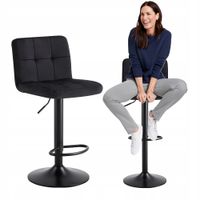 HOKER STOŁEK BAROWY FRYZJERSKI WELUROWY REGULOWANY KRZESŁO SIEDZISKO LOFT