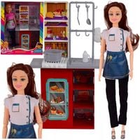 Lalka kucharka z kuchnią i akcesoriami duży zestaw dla dzieci 3+