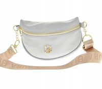 Laura Biaggi - torebka nerka saszetka listonoszka błękitny groszek mat JP72