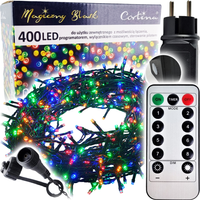 LAMPKI CHOINKOWE 400 LED TIMER STEROWANIE PILOTEM