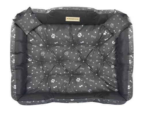 Legowisko dla psa kojec KINGDOG 115x95 cm wodoodporne kości srebrne na Arena.pl