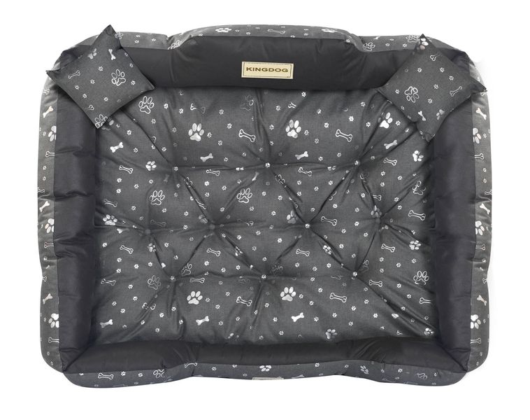 Legowisko dla psa kojec KINGDOG 115x95 cm wodoodporne kości srebrne zdjęcie 4
